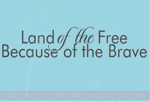 land of the free because of the brave decal