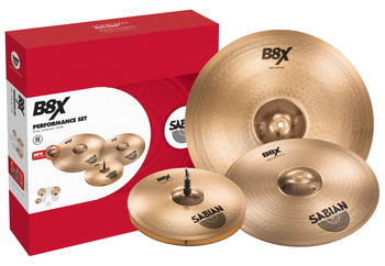 Sabian B8X 3-piece Performance Cymbal 3-pack with a Set of 14" Hi-hats, a 16" Thin Crash, and a 20" Ride Sabian B8X 3-piece Performance Cymbal 3-pack with a Set of 14" Hi-hats, a 16" Thin Crash, and a 20" Ride