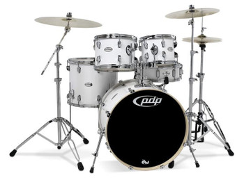 PDP Mainstage 5-piece Drum Set with Hardware & Paiste Cymbals - Gloss White PDP Mainstage 5-piece Drum Set with Hardware & Paiste Cymbals - Gloss White