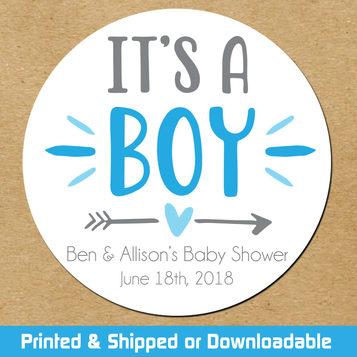 personalized baby shower favor stickers it s a boy