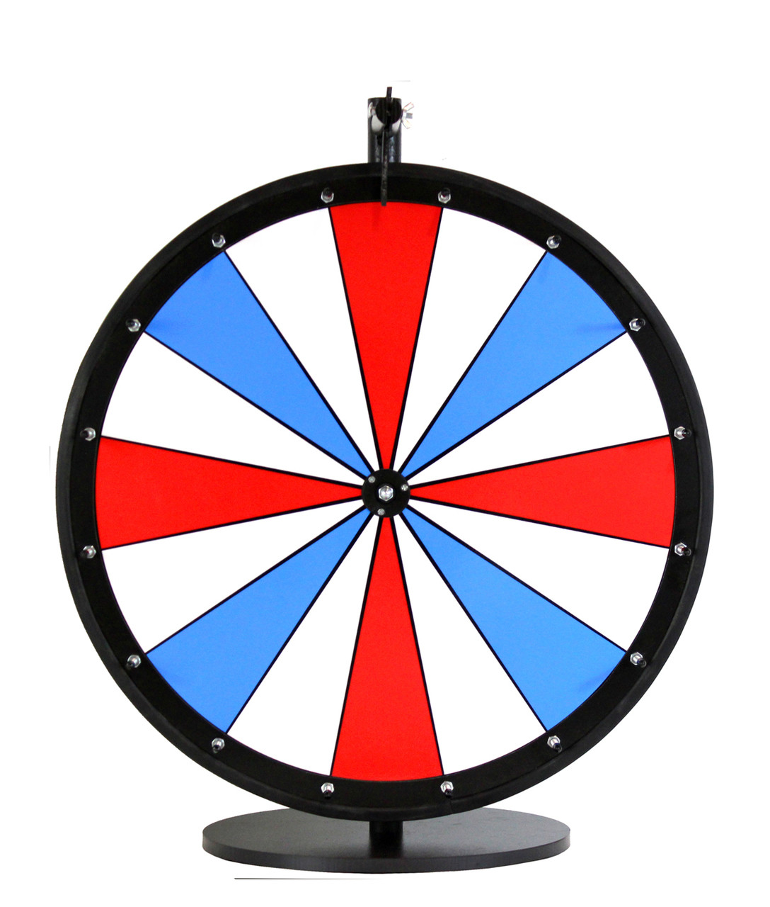 24 inch red white and blue color dry erase wheel spinning designs