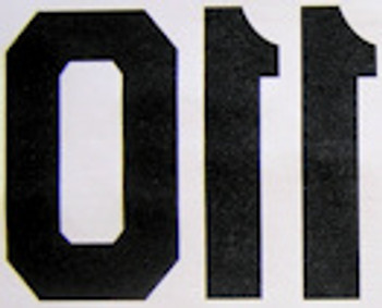 8" Black Plastisol numbers 8" Black Plastisol numbers
