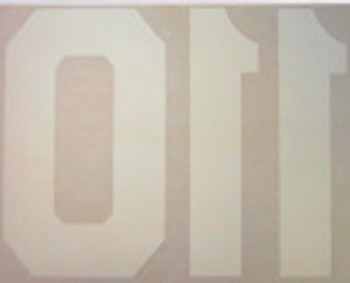8" White Plastisol numbers 8" White Plastisol numbers