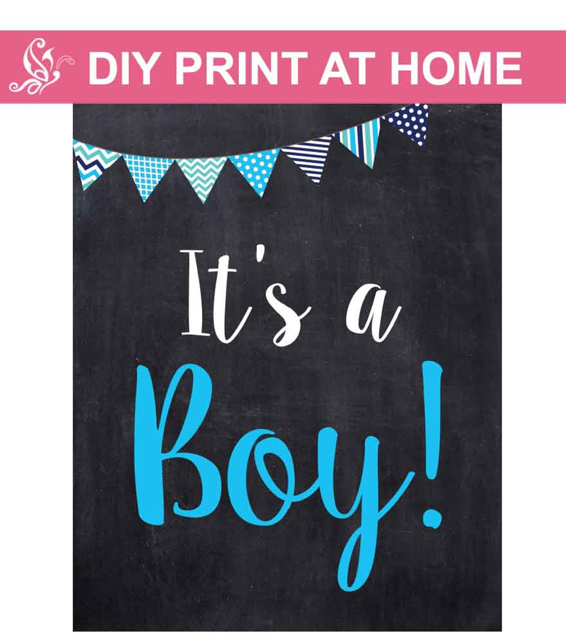 Its A Boy Gender Reveal Sign Printable Poster 8x10 Or 16x20