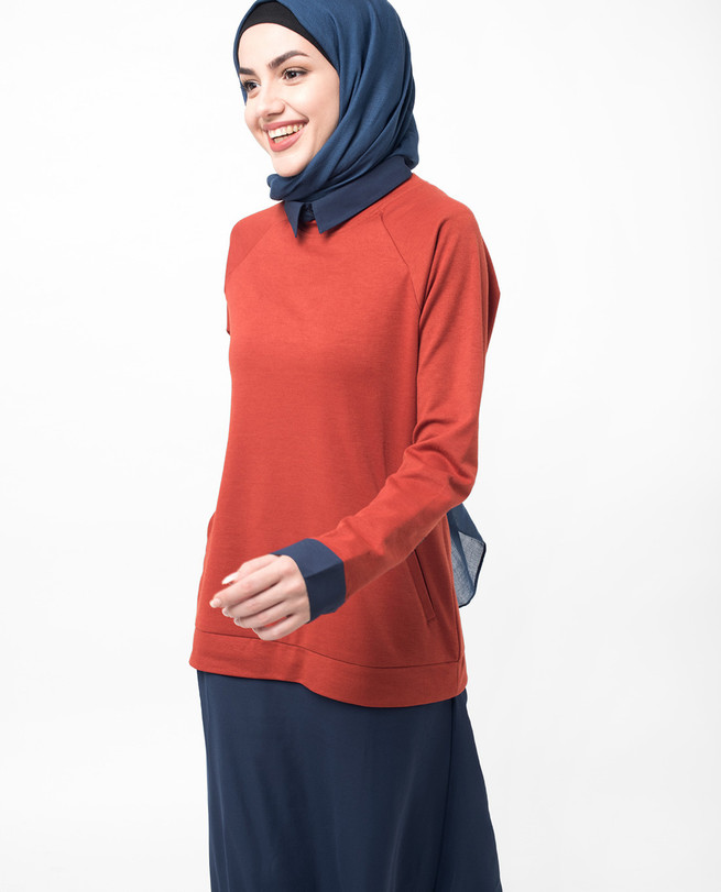 Jumper Dress Orange and Navy  Jilbab  Blue Abaya Islamic 