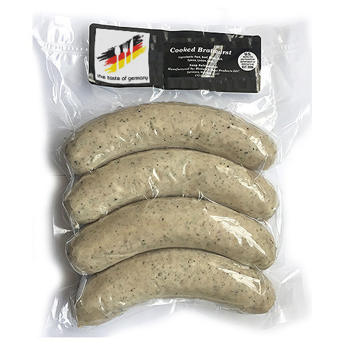 The Taste of Germany Bratwurst Pork and Beef Sausages Pre-Cooked With Celery, Lemon, Leeks 1lbs.