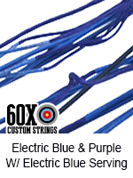 electric blue purple w electric blue serving custom bow string