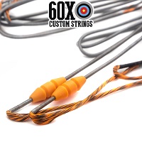 flo orange and black spec w silver serving custom bow string