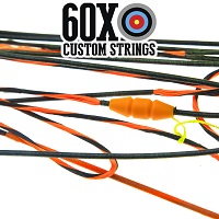 flo orange with green serving custom bow string