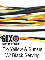 flo yellow sunset with black serving custom bow string