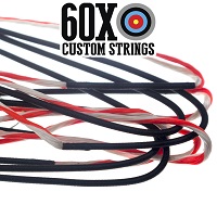 neon red and white w black serving custom bowstring