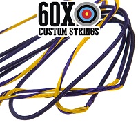 yellow purple w purple serving custom bow string
