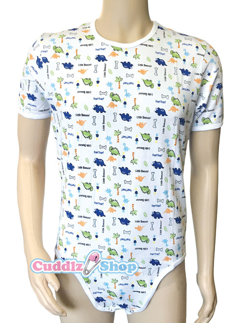 Cuddlz Little Dinosaur Animal Pattern Stretch Cotton onesie for adults ABDL Cuddlz Little Dinosaur Animal Pattern Stretch Cotton onesie for adults ABDL