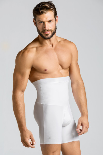 Leo High Waist Stomach Shaper with Boxer Brief 033284 White from Topdrawers Underwear - Large View Leo High Waist Stomach Shaper with Boxer Brief 033284 White from Topdrawers Underwear - Large View