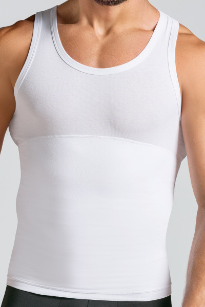 Leo Extra Firm Control Tank 035013 White from Topdrawers Underwear for Men - Close Large View Leo Extra Firm Control Tank 035013 White from Topdrawers Underwear for Men - Close Large View