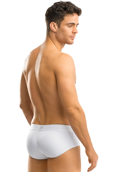 Leo Padded Butt Enhancer Brief 033293 White from Topdrawers Underwear - Back View Leo Padded Butt Enhancer Brief 033293 White from Topdrawers Underwear - Back View