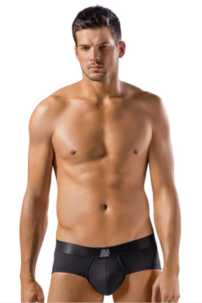 Leo Brief with Advanced Fit 033278N Black from Topdrawers Underwear - Front View Leo Brief with Advanced Fit 033278N Black from Topdrawers Underwear - Front View