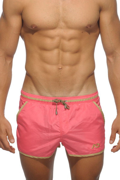 05 Pink - Addicted Piping Basic Swim Short ADS070 Front View - Topdrawers Swimwear for Men 05 Pink - Addicted Piping Basic Swim Short ADS070 Front View - Topdrawers Swimwear for Men