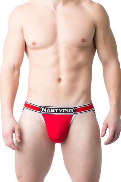 Red - Nasty Pig Title Jock Strap 5560 - Front View - Topdrawers Underwear for Men Red - Nasty Pig Title Jock Strap 5560 - Front View - Topdrawers Underwear for Men