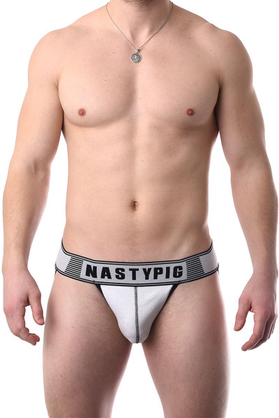 White - Nasty Pig Bar Jock Strap 5559 - Front View - Topdrawers Underwear for Men White - Nasty Pig Bar Jock Strap 5559 - Front View - Topdrawers Underwear for Men