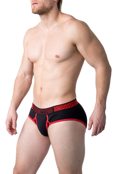 Red - Nasty Pig Chain Link Brief 5563 - Side View - Topdrawers Underwear for Men Red - Nasty Pig Chain Link Brief 5563 - Side View - Topdrawers Underwear for Men