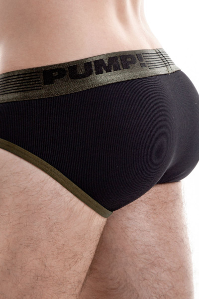 Military Green - PUMP! Ribbed Brief 12044 - Side View - Topdrawers Underwear for Men Military Green - PUMP! Ribbed Brief 12044 - Side View - Topdrawers Underwear for Men