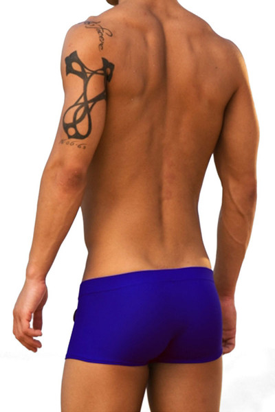Blue - Modus Vivendi Zipper Swim Boxer S1322 - Rear View - Topdrawers Swimwear for Men Blue - Modus Vivendi Zipper Swim Boxer S1322 - Rear View - Topdrawers Swimwear for Men