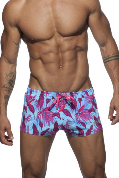08 Turquoise - Addicted Plants Swim Short ADS140 - Front View - Topdrawers Swimwear for Men 08 Turquoise - Addicted Plants Swim Short ADS140 - Front View - Topdrawers Swimwear for Men