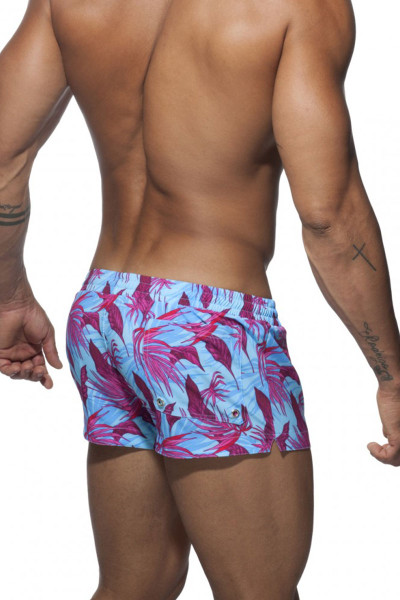08 Turquoise - Addicted Plants Swim Short ADS140 - Rear View - Topdrawers Swimwear for Men 08 Turquoise - Addicted Plants Swim Short ADS140 - Rear View - Topdrawers Swimwear for Men