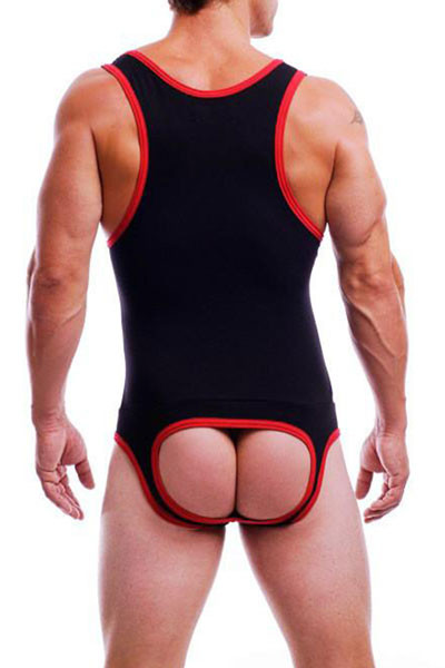 Black/Red - Go Softwear AJ Endurance Jock Singlet 8638 - Rear View - Topdrawers Underwear for Men Black/Red - Go Softwear AJ Endurance Jock Singlet 8638 - Rear View - Topdrawers Underwear for Men