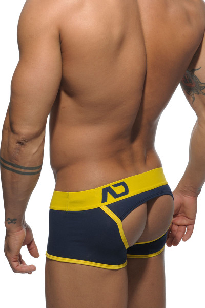 09 Navy Blue - Addicted V Bottomless Boxer AD279 - Rear View - Topdrawers Swimwear for Men 09 Navy Blue - Addicted V Bottomless Boxer AD279 - Rear View - Topdrawers Swimwear for Men