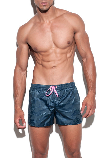 09 Navy Blue - ES Collection Elliot Camo Swim Short 1833 - Front View - Topdrawers Swimwear for Men 09 Navy Blue - ES Collection Elliot Camo Swim Short 1833 - Front View - Topdrawers Swimwear for Men