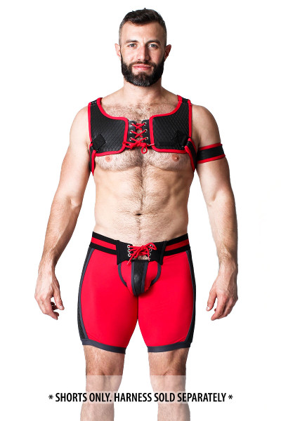 Red - CellBlock 13 Gridiron Short CBS098 - Front View - Topdrawers Underwear for Men Red - CellBlock 13 Gridiron Short CBS098 - Front View - Topdrawers Underwear for Men