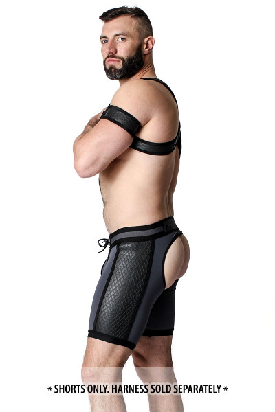 Grey - CellBlock 13 Gridiron Short Jock CBS099 - Side View - Topdrawers Underwear for Men Grey - CellBlock 13 Gridiron Short Jock CBS099 - Side View - Topdrawers Underwear for Men