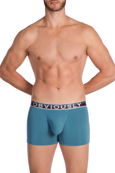 1K Steel Blue - Obviously PrimeMan Boxer Brief 3 Inch Leg A00 - Front View - Topdrawers Underwear for Men 1K Steel Blue - Obviously PrimeMan Boxer Brief 3 Inch Leg A00 - Front View - Topdrawers Underwear for Men