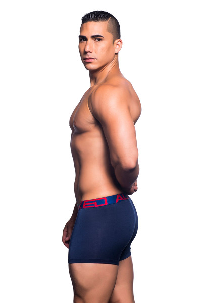 Navy Blue - Andrew Christian Almost Naked Tagless Premium Boxer 90439 - Side View- Topdrawers Underwear for Men Navy Blue - Andrew Christian Almost Naked Tagless Premium Boxer 90439 - Side View- Topdrawers Underwear for Men