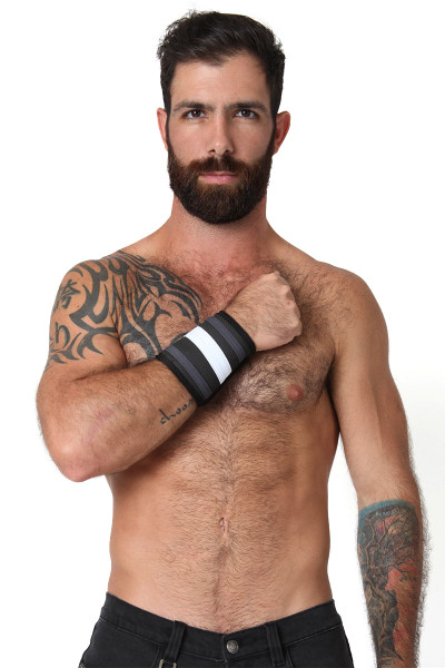 White - CellBlock 13 Rogue Neoprene Wallet Cuff A037 - Front View - Topdrawers Underwear for Men White - CellBlock 13 Rogue Neoprene Wallet Cuff A037 - Front View - Topdrawers Underwear for Men
