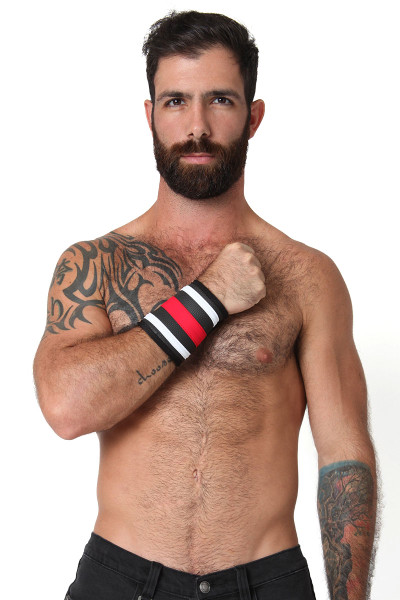 Red - CellBlock 13 Rogue Neoprene Wallet Cuff A037 - Front View - Topdrawers Underwear for Men Red - CellBlock 13 Rogue Neoprene Wallet Cuff A037 - Front View - Topdrawers Underwear for Men