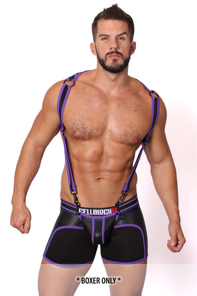 Purple - CellBlock 13 Arsenal Trunk w/ Jock Armour CBU129 - Front View - Topdrawers Underwear for Men Purple - CellBlock 13 Arsenal Trunk w/ Jock Armour CBU129 - Front View - Topdrawers Underwear for Men