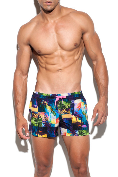 09 Navy - ES Collection Forest Glitch Bermuda Swim Short 1823 - Front View - Topdrawers Swimwear for Men 09 Navy - ES Collection Forest Glitch Bermuda Swim Short 1823 - Front View - Topdrawers Swimwear for Men