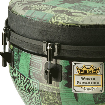 Remo Designer Series Djembe, Key-Tuned, Green Kintekloth - 14"x25" Remo Designer Series Djembe, Key-Tuned, Green Kintekloth - 14"x25"