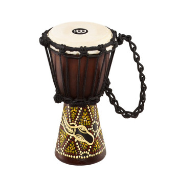 Meinl Dark Serpent Design Rope Tuned Mahogany Wood 4 1/2" Mini Djembe with Goat Skin Head Meinl Dark Serpent Design Rope Tuned Mahogany Wood 4 1/2" Mini Djembe with Goat Skin Head