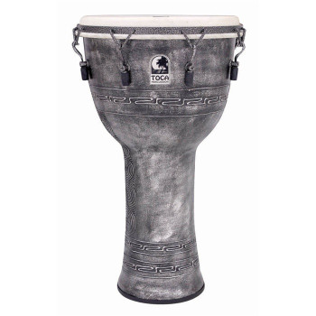 Toca Antique Silver Mechanically Tuned Djembe w/ Bag, 14 Inch Toca Antique Silver Mechanically Tuned Djembe w/ Bag, 14 Inch