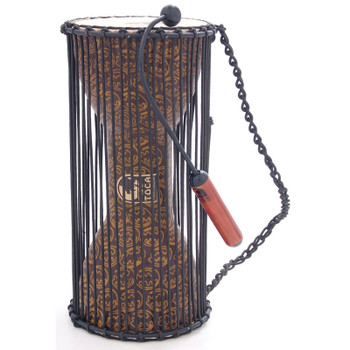Toca Talking Drum with Beater, African Mask Toca Talking Drum with Beater, African Mask