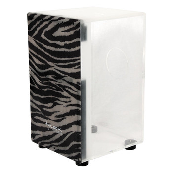 Tycoon Clear Acrylic Cajon, Zebra Design Tycoon Clear Acrylic Cajon, Zebra Design