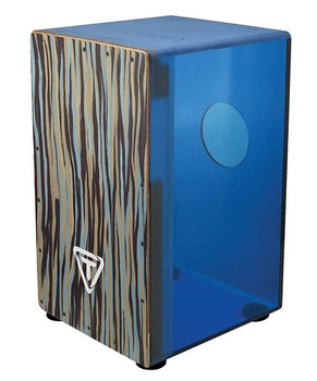 Tycoon 29 Series Royal Blue Acrylic Cajon Black Makah Burl Front Plate Tycoon 29 Series Royal Blue Acrylic Cajon Black Makah Burl Front Plate