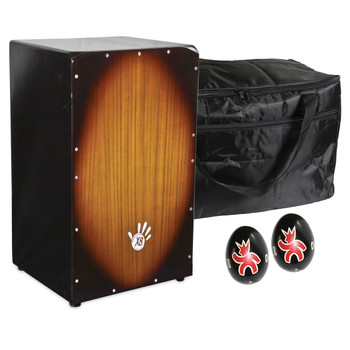 X8 Vintage Ash Cajon with Case and Shakers X8 Vintage Ash Cajon with Case and Shakers