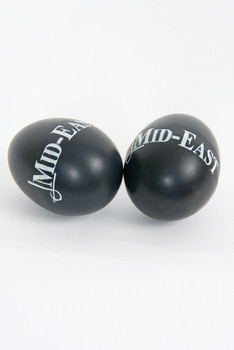 Mid-East Plastic Egg Shakers - Pair - Black Logo Mid-East Plastic Egg Shakers - Pair - Black Logo