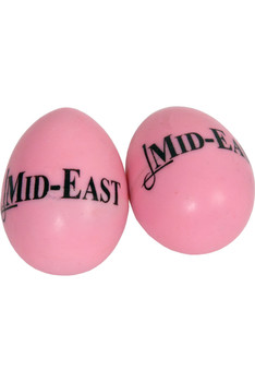 Mid-East Plastic Egg Shakers - Pair - Pink Logo Mid-East Plastic Egg Shakers - Pair - Pink Logo