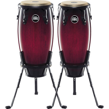 Meinl Headliner Wood Congas 10 in. & 11 in. Set, Incl. Basket Stands Red Wine Sunburst Meinl Headliner Wood Congas 10 in. & 11 in. Set, Incl. Basket Stands Red Wine Sunburst